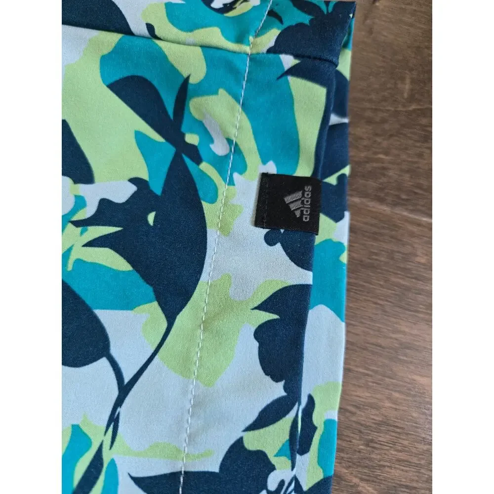 Adidas Ultimate365 Floral Golf Shorts Men's 34 Blue Performance Stretch Teal